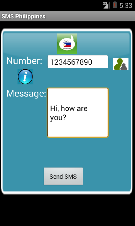 Free SMS Philippines Android App Screenshot Launch Screen
