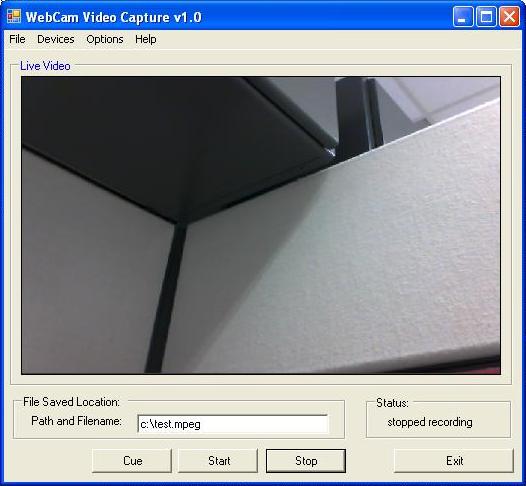 webcam video capture software stop recording